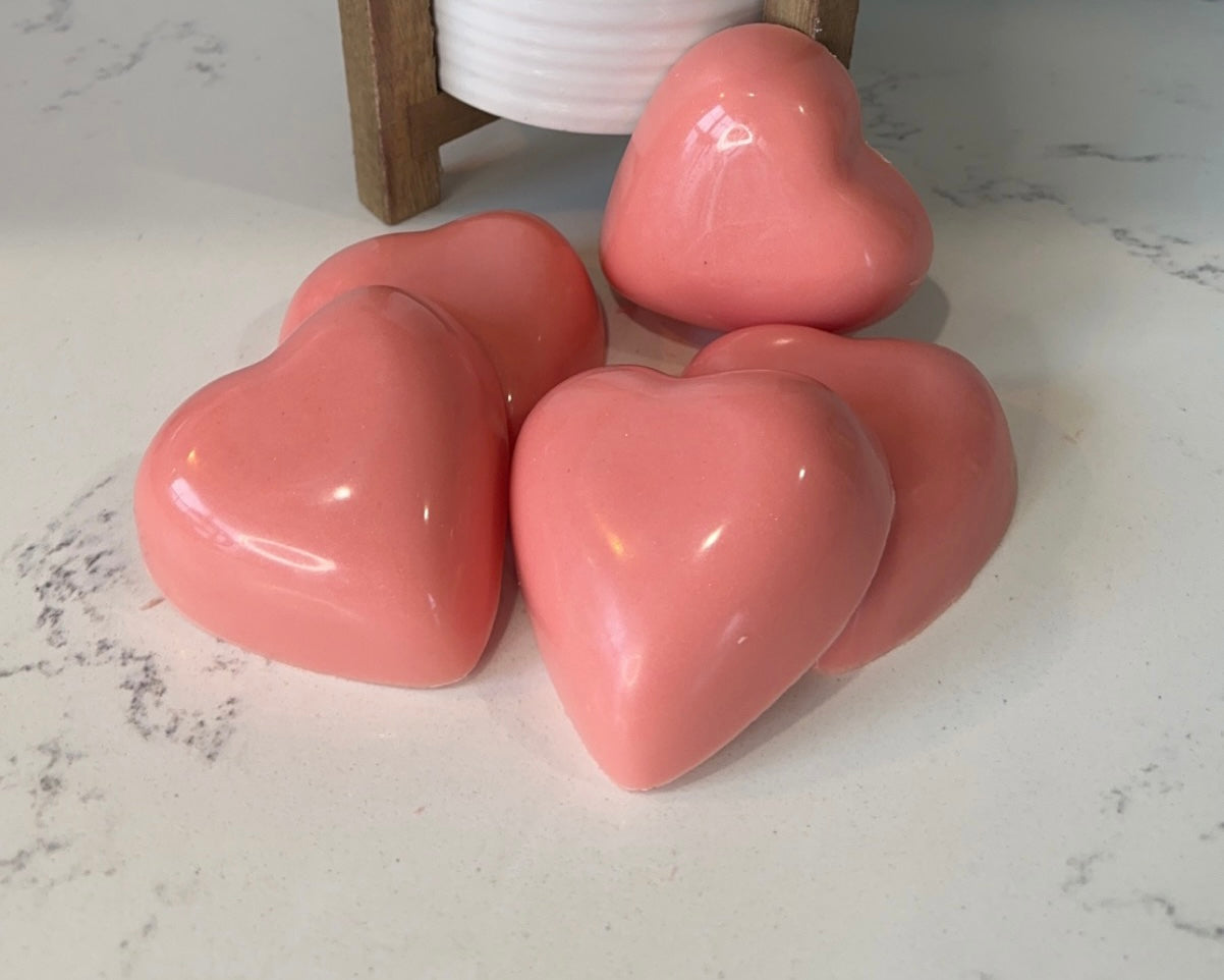 Pink Peony  Heart Soap